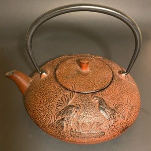 Year of the rooster Joyce Chen cast iron teapot EUC - Bohemian and Asian Decor